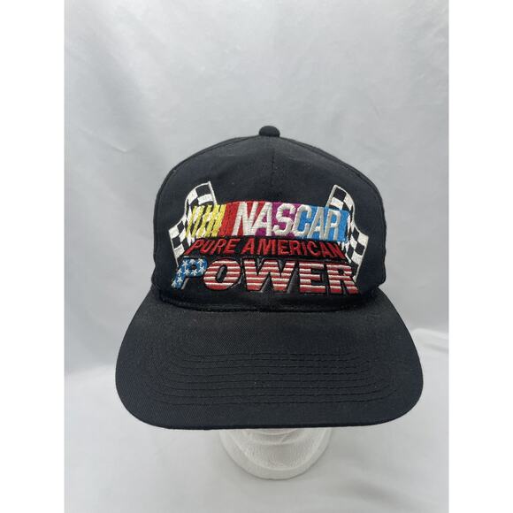 NASCAR Black Ajustable Ball Cap Hat - Pure American Power - Snapback - Picture 1 of 8